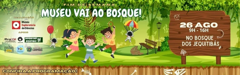 Museu vai ao Bosque dos Jequitibás com oficinas para crianças e jovens. Sábado, 26 de agosto