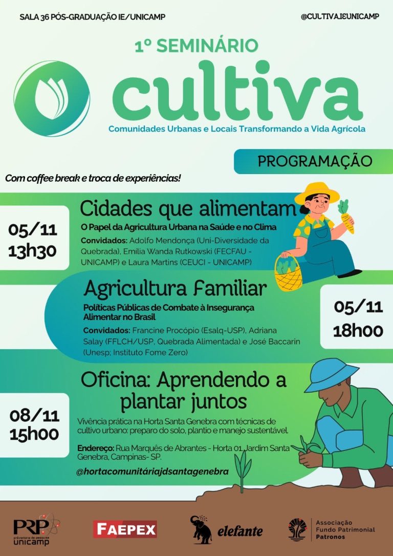 1º Seminário Cultiva discute agricultura urbana e familiar na Unicamp